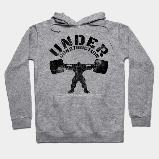 UNDER CONSTRUCTION BARBELL SQUAT Hoodie by MuscleTeez